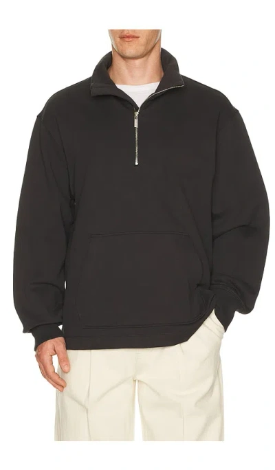 Helmut Lang Quarter Zip In Vintage Black