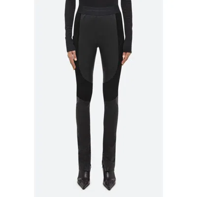 HELMUT LANG HELMUT LANG RACER LEATHER & SUEDE LEGGINGS