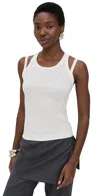 Helmut Lang Double Strap Racerback Tank In Yellow
