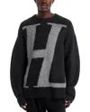 Helmut Lang Rambo Relaxed Fit Logo Sweater In Gray
