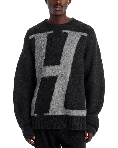 Helmut Lang Rambo Relaxed Fit Logo Sweater In Gray