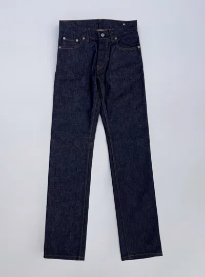 Pre-owned Helmut Lang Rare Vtg Archive 1999  Classic Raw Cut Denim Jeans Navy Blue Size 26