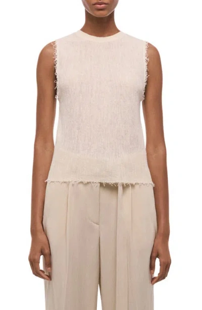 Helmut Lang Raw Edge Linen Blend Sweater Tank In Neutral