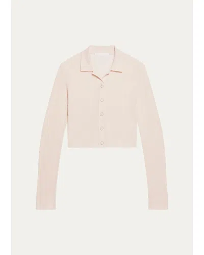 Helmut Lang Raw Edge Linen-blend Knit Cardigan In Neutral
