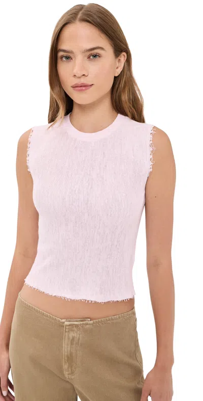 Helmut Lang Raw Edge Linen Blend Sweater Tank In Neutral