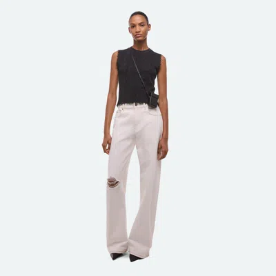 Helmut Lang Raw Edge Linen Blend Sweater Tank In Black