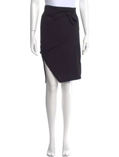 Pre-owned Helmut Lang Raw-edge Trim Knee-length Skirt In Black
