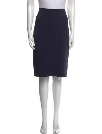 Pre-owned Helmut Lang Raw-edge Trim Knee-length Skirt In Blue