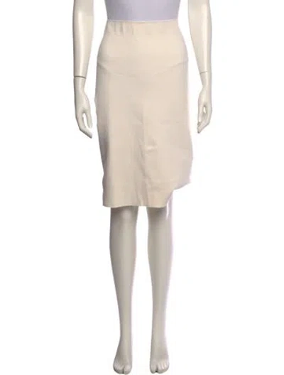 Pre-owned Helmut Lang Raw-edge Trim Knee-length Skirt In Neutral
