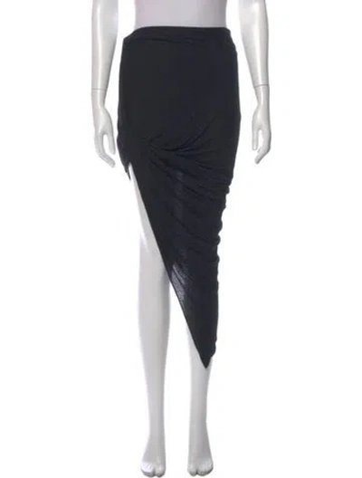 Pre-owned Helmut Lang Raw-edge Trim Midi Length Skirt In Black