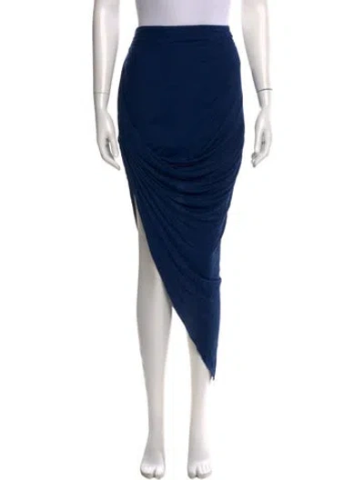 Pre-owned Helmut Lang Raw-edge Trim Midi Length Skirt In Blue