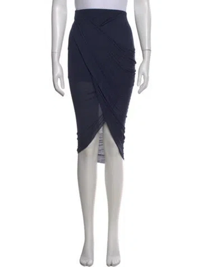 Pre-owned Helmut Lang Raw-edge Trim Midi Length Skirt In Blue