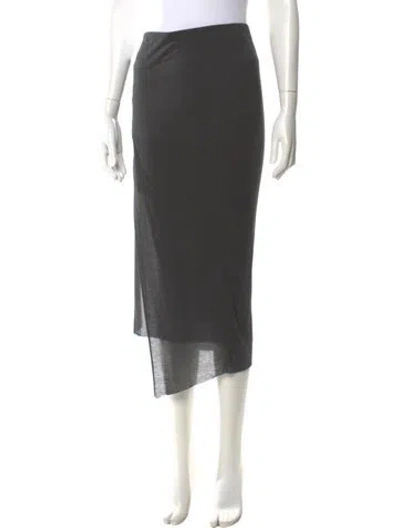 Pre-owned Helmut Lang Raw-edge Trim Midi Length Skirt In Gray
