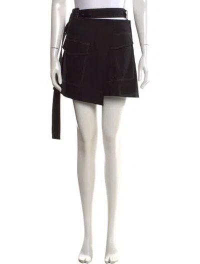 Pre-owned Helmut Lang Raw-edge Trim Mini Skirt In Black