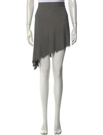 Pre-owned Helmut Lang Raw-edge Trim Mini Skirt In Gray