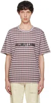 Helmut Lang Round Collar Logo T-shirt In Check Red