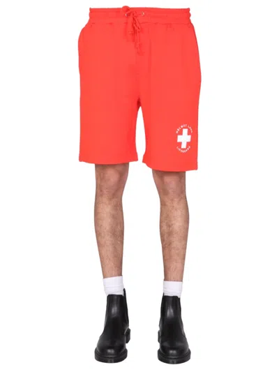 Helmut Lang Red Logo Shorts