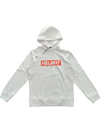 Pre-owned Helmut Lang Red Logo White Hoodie