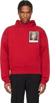 Helmut Lang Red River Postcard Hoodie In Bordeaux