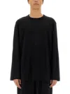 Helmut Lang Logo Crew Neck T-shirt Long Sleeves In Black