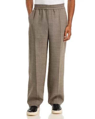 Helmut Lang Regular Fit Sharkskin Melange Trousers In Neutral