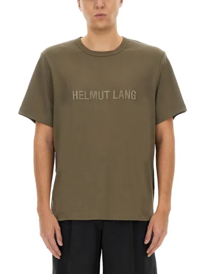 Helmut Lang Regular Fit T-shirt With Tonal Logo Embossing In Neutrals
