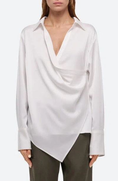 Helmut Lang Relax Faux Wrap Shirt In Ivory
