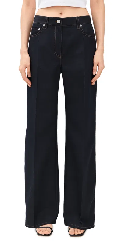 Helmut Lang Relaxed Bootcut Trousers Navy Melange In Blue