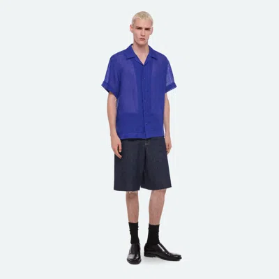 Helmut Lang Relaxed Camp Shirt In Blue