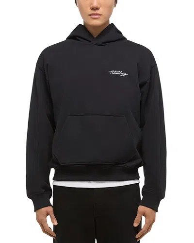 Helmut Lang Relaxed Fit Graphic Logo Hoodie In Black