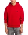 Helmut Lang Sketch Compact Cotton Graphic Hoodie In Red