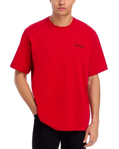 Helmut Lang Relaxed Fit Graphic Logo Tee In Red