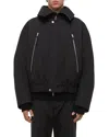 Helmut Lang Relaxed Fit Hooded Bomber Jacket In Black