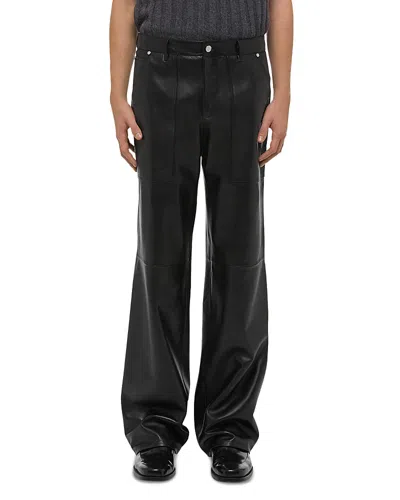 Helmut Lang Relaxed Fit Leather Utility Pants In Black