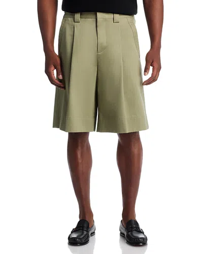 Helmut Lang Relaxed Fit Pleated Chino Shorts In Gold