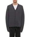 Helmut Lang Zephir Oversize Ribbed Wool Blend Cardigan In Gray