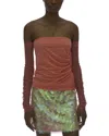 Helmut Lang Sheer Off-the-shoulder Top In Orange