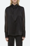Helmut Lang Relaxed Fit Silk Shirt In Black