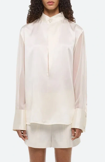 Helmut Lang Relaxed Fit Silk Shirt In Ivory