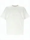 Helmut Lang Relaxed-fit White Cotton Tee With Embossed Lettering In White