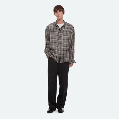 Helmut Lang Relaxed Plaid Shirt In Gray