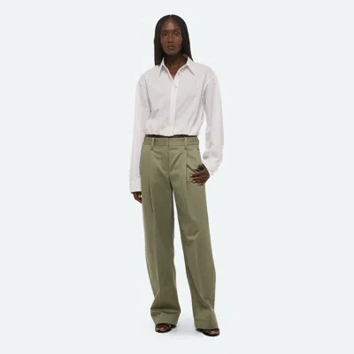 Helmut Lang Relaxed Pleated Trousers In Green