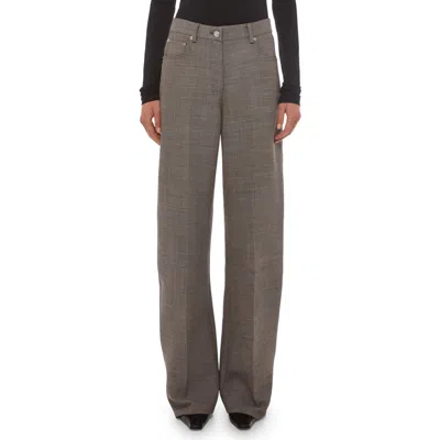 Helmut Lang Relaxed Sharkskin Bootcut Pants In Gray