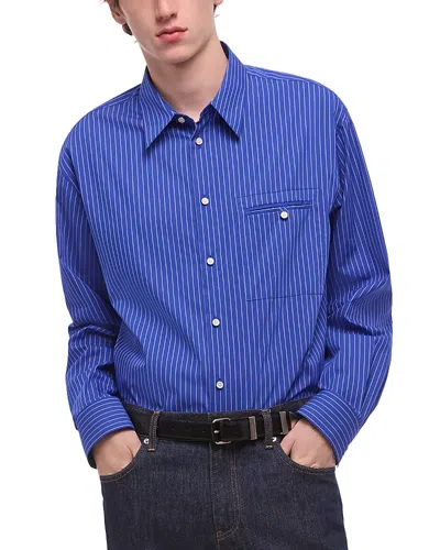 Helmut Lang Relaxed Fit Stripe Button-up Shirt In Blue