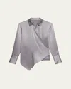 Helmut Lang Relaxed Silk Wrap Shirt