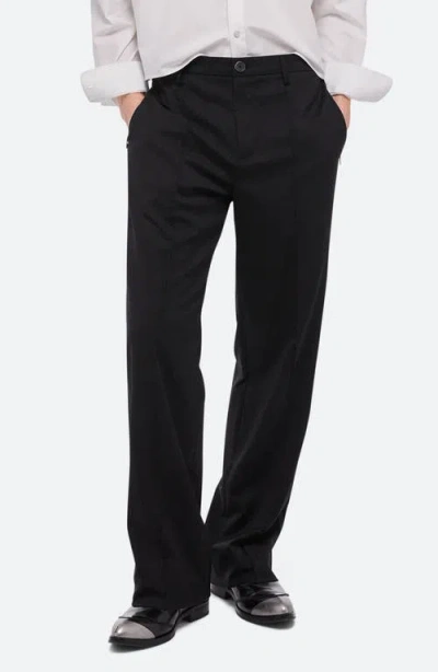 Helmut Lang Relaxed Virgin Wool Trousers In Black