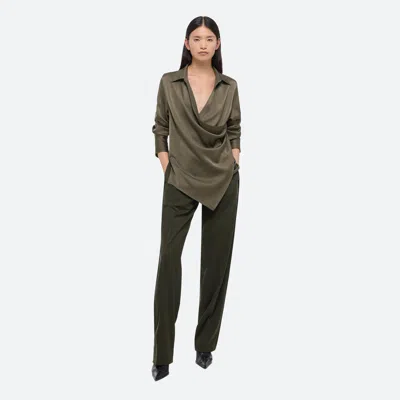 Helmut Lang Relaxed Wrap Shirt In Olive