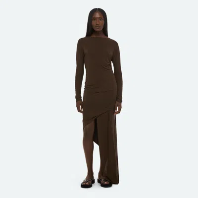 Helmut Lang Reverse Cowl Top In Brown