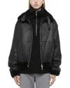 Helmut Lang Reversible Shearling Bomber Jacket In Black