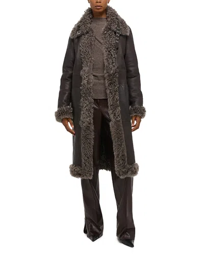 Helmut Lang Reversible Shearling Jacket In Gray